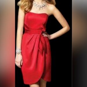Alfred Angelo Red Strapless Dress